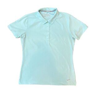 Nike Golf Embossed Polo Shirt Womens Medium Tour Performance Dri Fit Mint Green